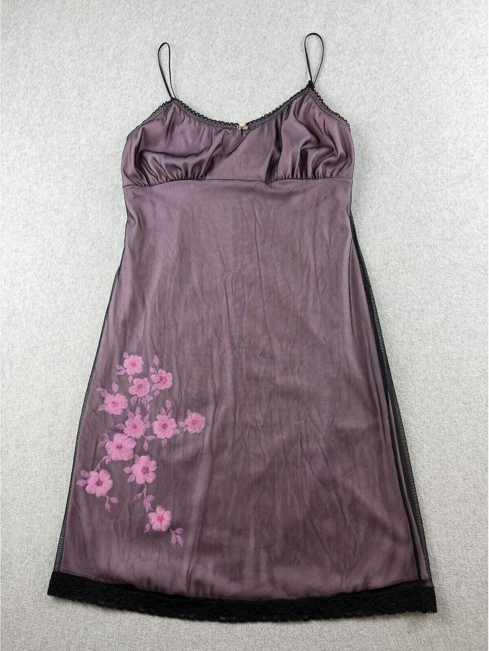 90s mesh overlay slip dress - Picture 1 of 7